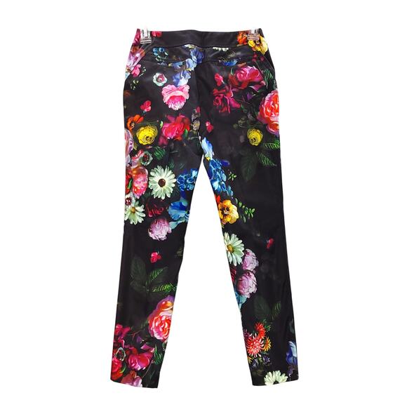 Ted Baker Diemond Oil Painting Floral Trouser Pants Mid Rise Black Womens Size 0 - Picture 4 of 8